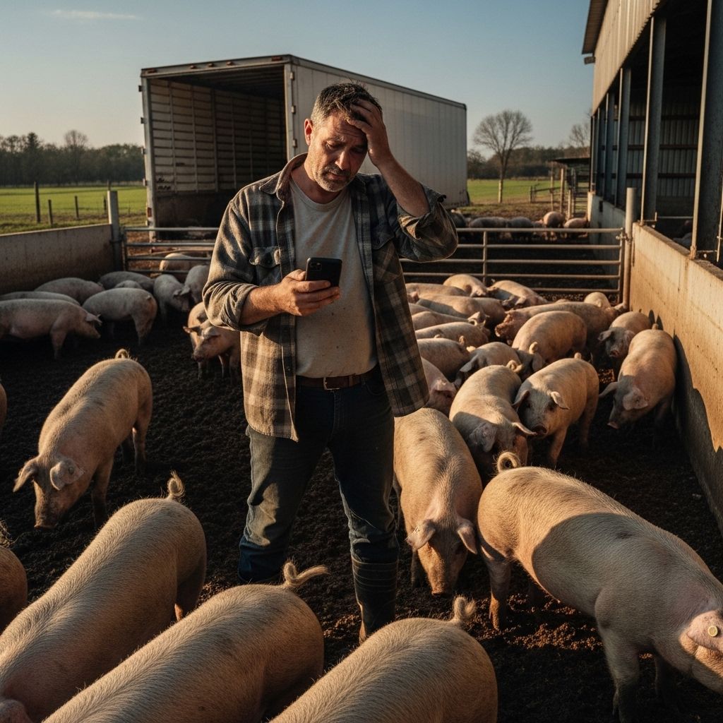 Farmers face pig oversupply and broken supply chains, turning to Craigslist and alternative outlets as processing plants shut down.