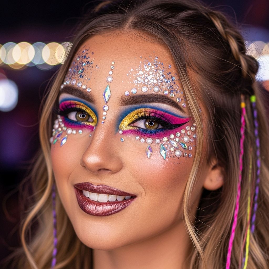 Level up your summer festival look with these creative, dazzling, and trendsetting makeup ideas that shine from day to night.