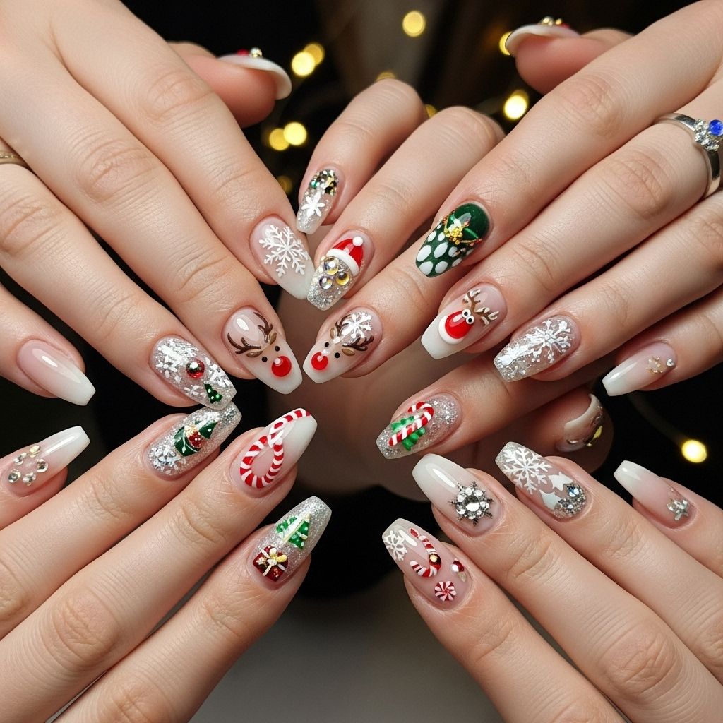 Add holiday magic to your holiday season with these dazzling, playful, and chic Christmas nail art ideas for every style.