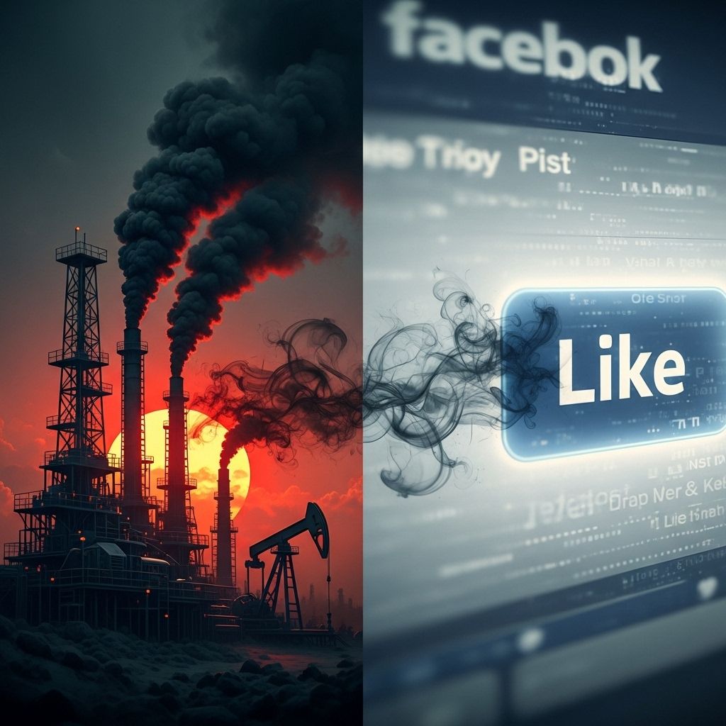 Fossil fuel companies leverage Facebook ads to spread climate misinformation and greenwashing, delaying urgent climate action.