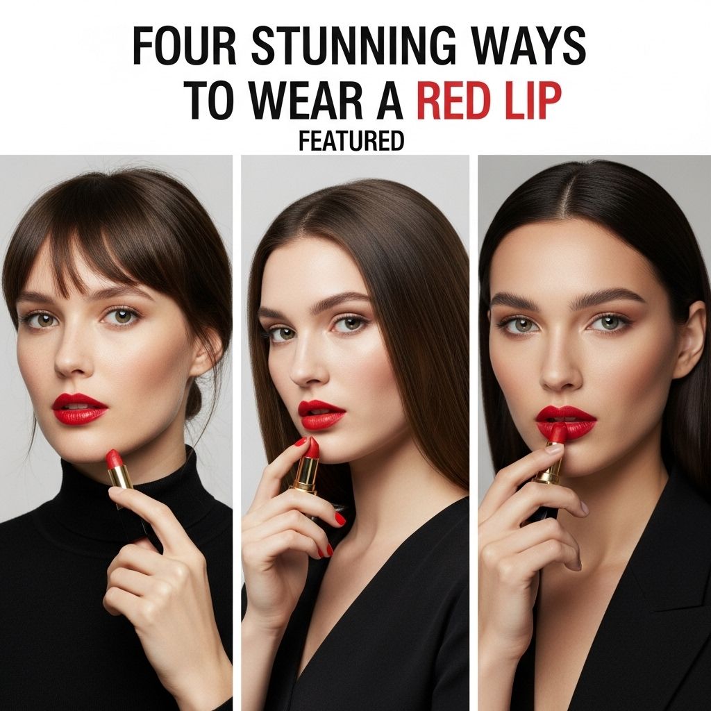 Master the art of the red lip with four pro-level styles, from stained subtlety to a glossy ombré masterpiece.