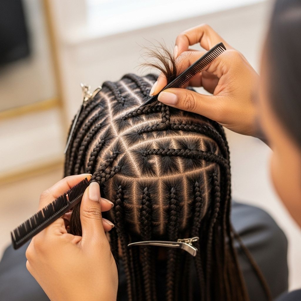Upgrade your braid game with this eye-catching, flexible freestyle stitch braids tutorial for all hair types