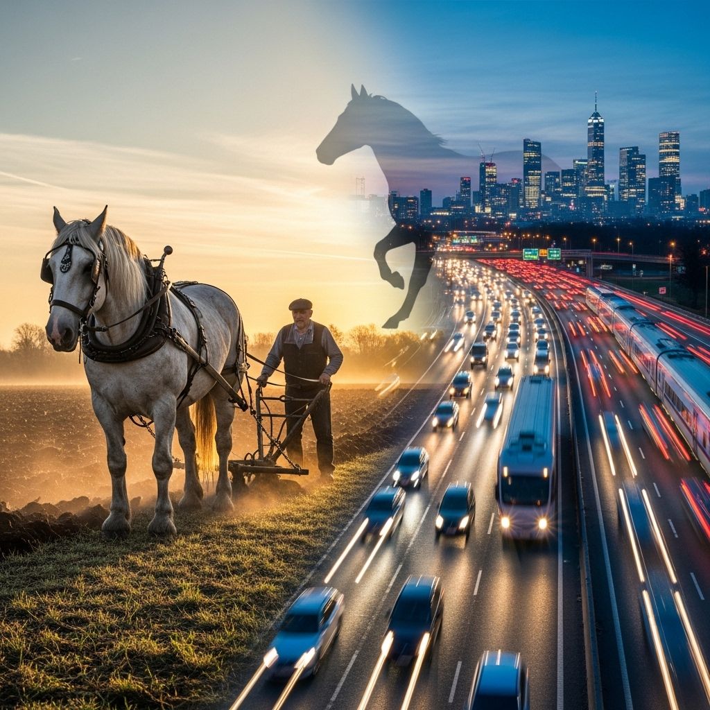 Explore how horses built our cities and why shifting to engines was fraught with unexpected challenges, both urban and environmental.