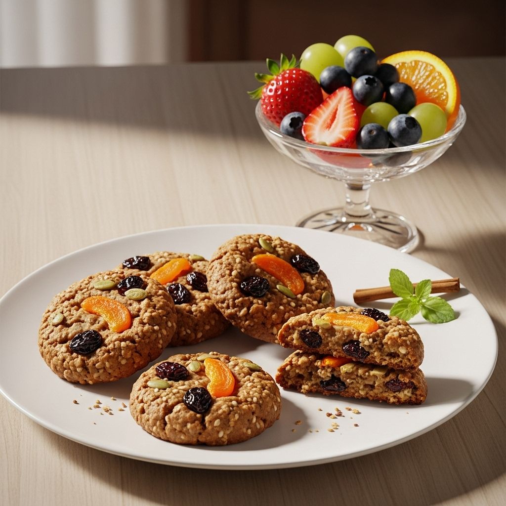 Bake nutritious fruit and fiber cookies bursting with flavor, fiber, and natural goodness, perfect for every healthy kitchen.