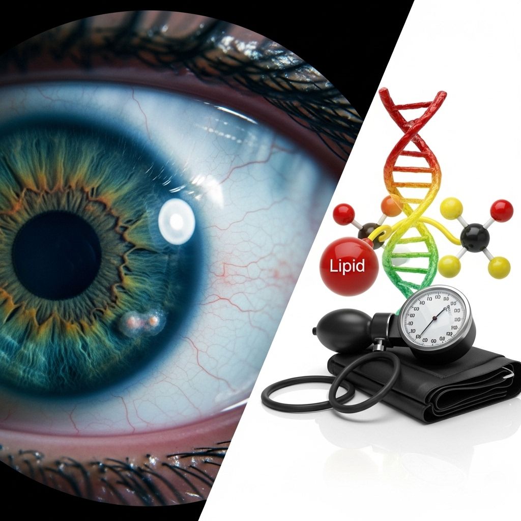 Explore the link between cholesterol, blood pressure, and geographic atrophy – a serious eye condition linked to age-related macular degeneration.