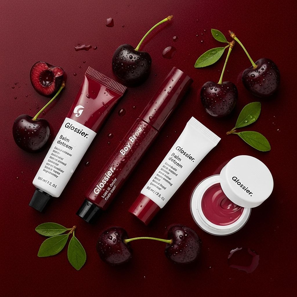 Experience the sultry cherry transformation: Cloud Paint, No. 1 Pencil, and Balm Dotcom redefine effortless beauty in Glossier’s Black Cherry collection.