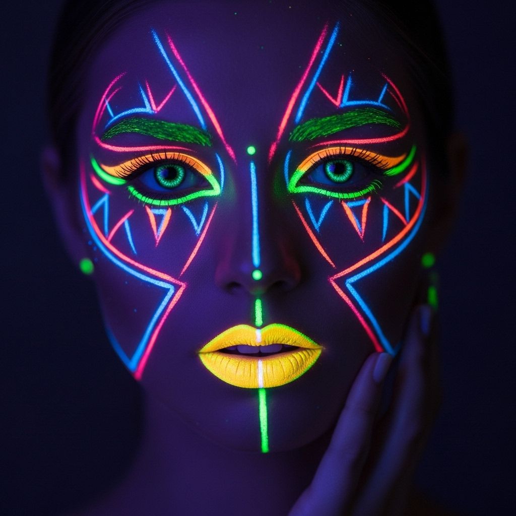 Master the bold, electrifying glow-in-the-dark makeup trend inspired by social media's brightest stars.
