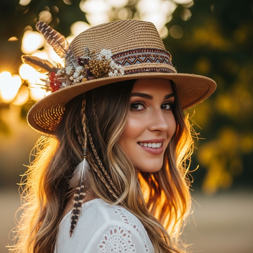 Elevate your bohemian style with these stunning hat and hairstyle combinations for a chic and effortless look.