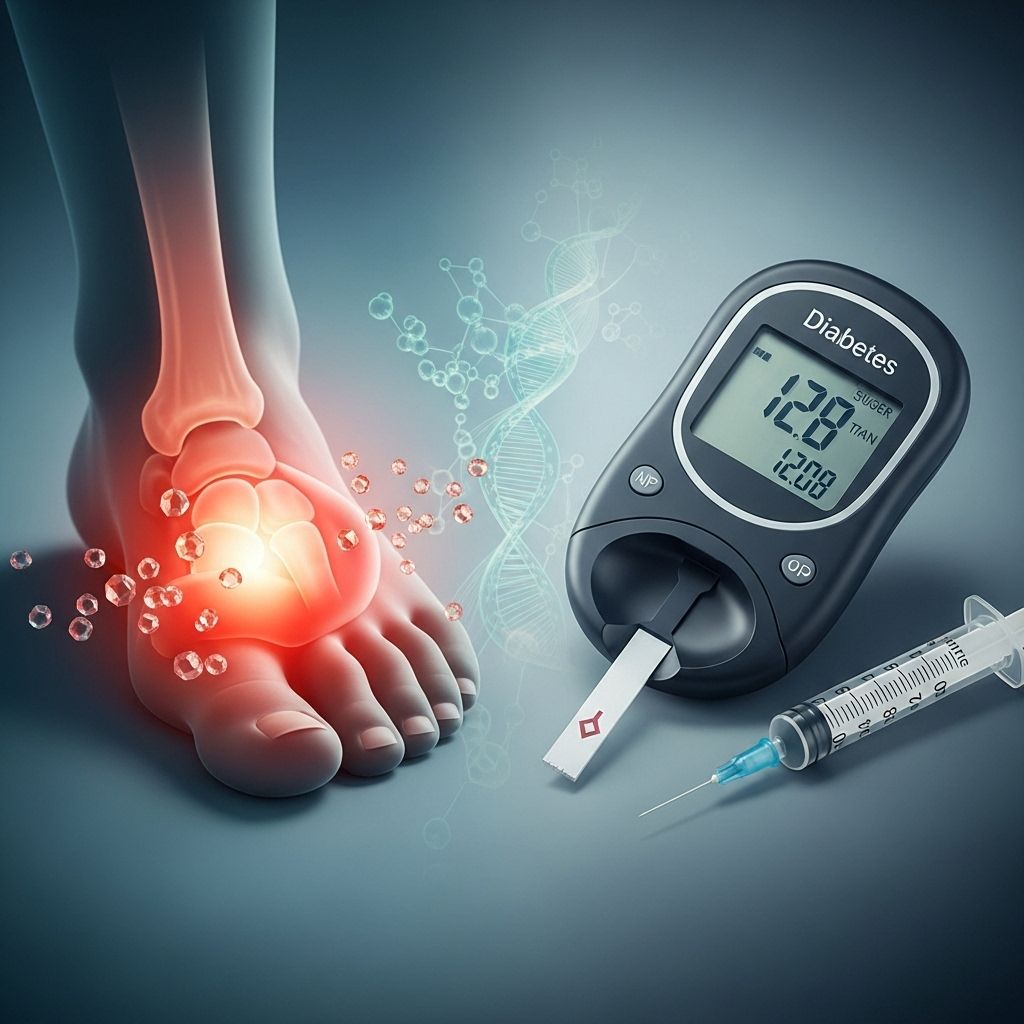 Understand the complex relationship between gout and diabetes, including shared risk factors, health impacts, and strategies for management.