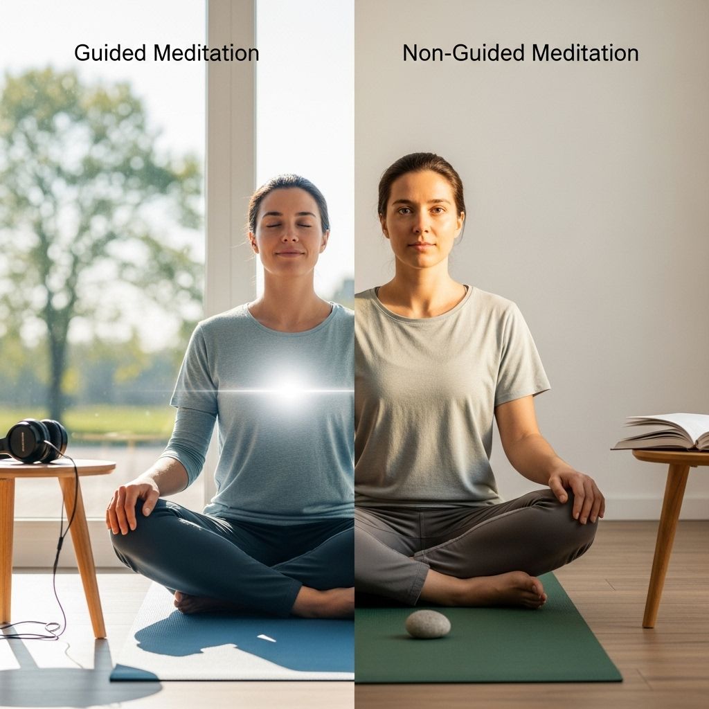 Guided vs. Non-Guided Meditation for Chronic Stress: Methods, Benefits, and Choosing the Right Practice Tap into mindfulness techniques to reduce tension and build mental resilience.
