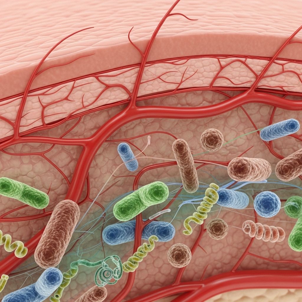 Intestinal flora tune tiny vessels to boost tissue vitality and a healthy glow.