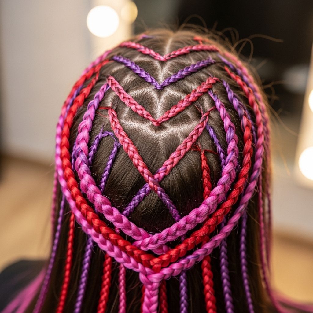 Master the art of colorful heart braids with expert techniques