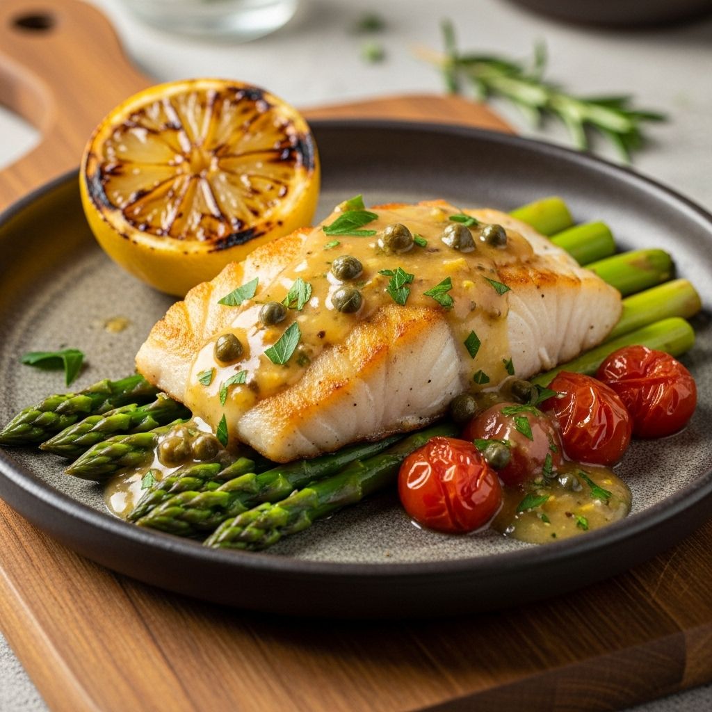 This quick halibut dish delivers rich citrus flavor, healthy omega-3s, and a savory anchovy sauce for an easy yet sophisticated weeknight meal.