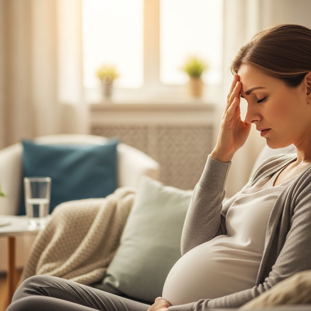 Understand the causes, management, and warning signs of headaches during the first trimester of pregnancy.