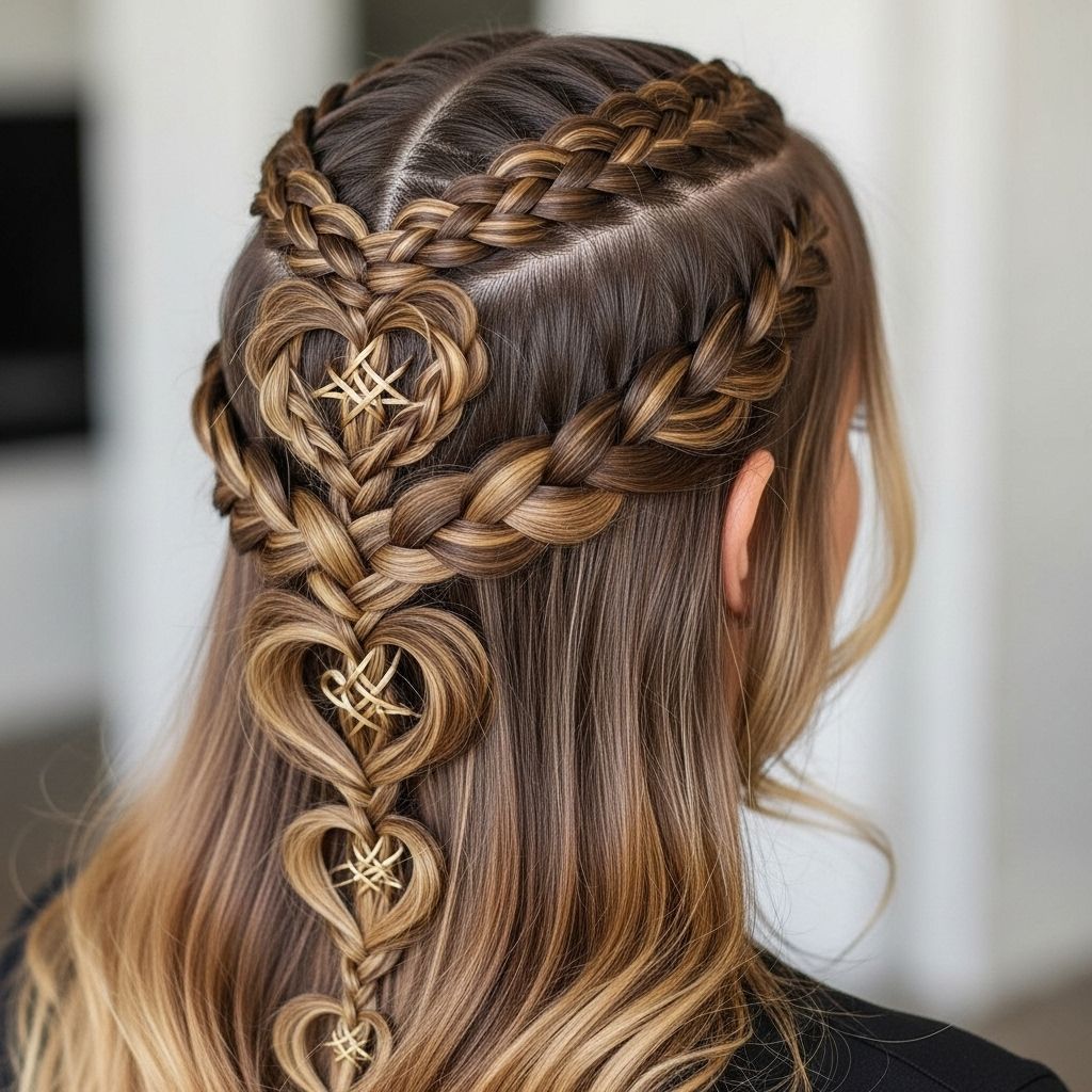Heart and star braids are taking over as eye-catching, intricate hair designs anyone can master at home with the right guidance and creativity.