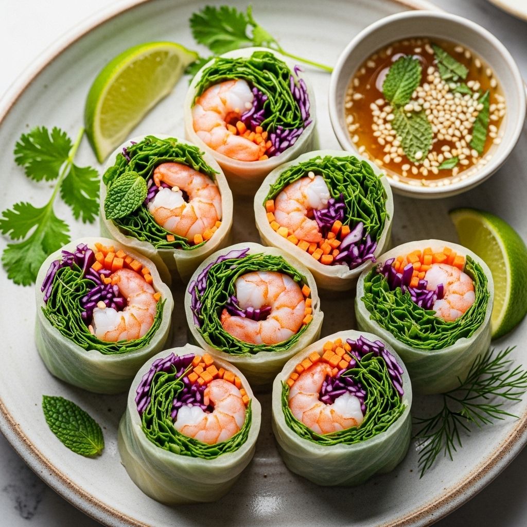 Enjoy a fresh, herby take on shrimp spring rolls made with cabbage for a light, healthy, and flavorful meal.