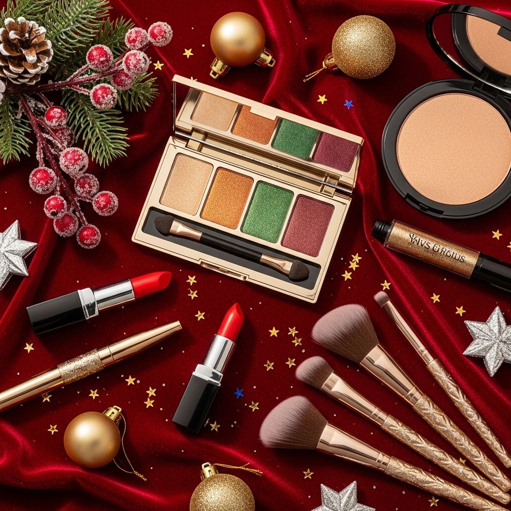 Sparkling shadows, bold lips, and glowy skin: holiday makeup looks and expert tips for every festive gathering.
