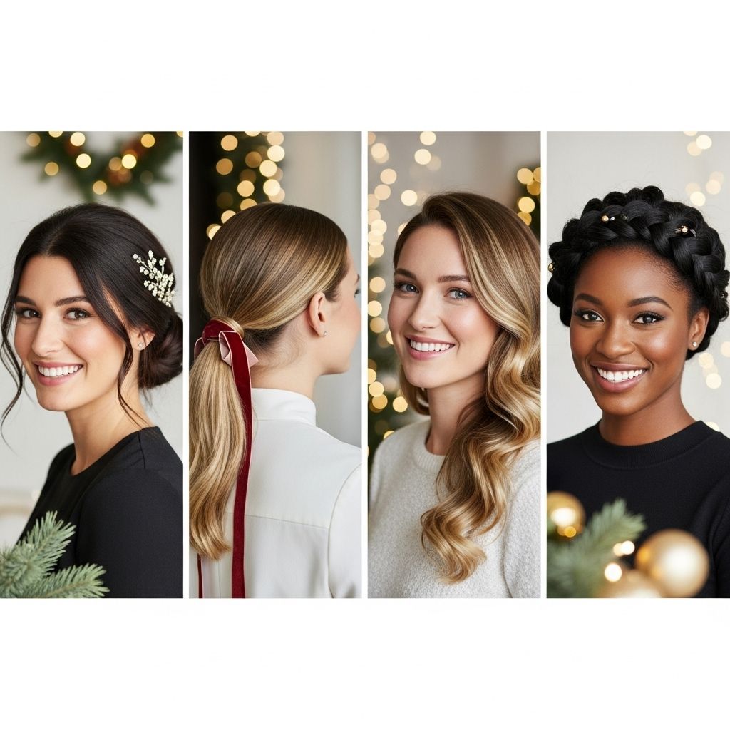 Upgrade your festive look with these versatile, easy-to-create hairstyles perfect for every holiday occasion.