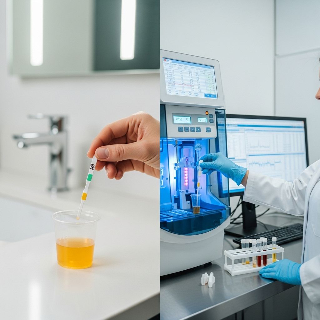 Home Urine Dipstick vs. Laboratory Urinalysis: Comparative Accuracy, Strengths, and Limitations Rapid self-tests deliver immediate clues, yet thorough analysis requires professional equipment.