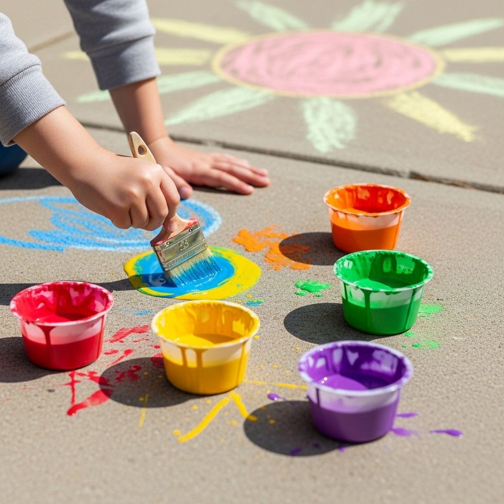 Easy Homemade Sidewalk Chalk Paint Recipe for Colorful Outdoor Fun Make vibrant, washable sidewalk chalk paint at home in minutes—a perfect DIY art activity for imaginative, happy kids.