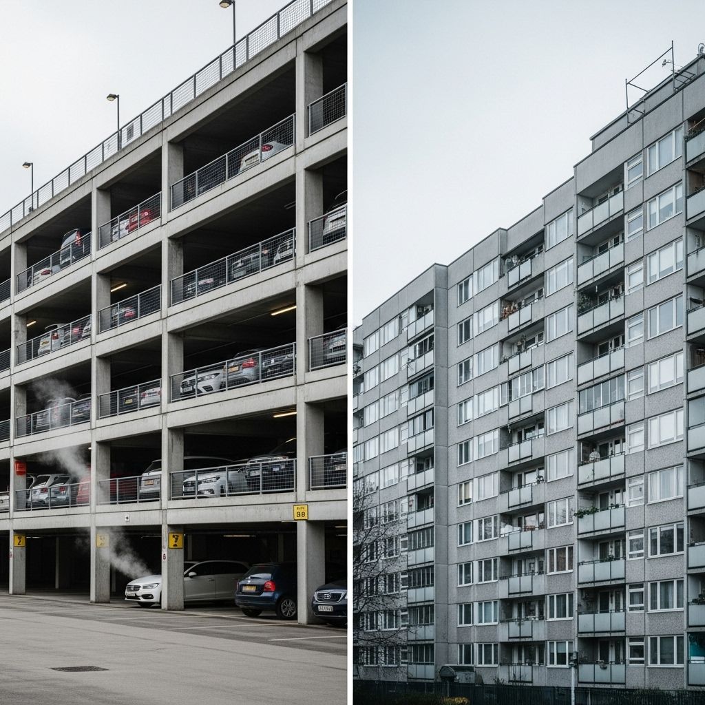 Rethinking the climate and social costs of garages, driveways, and car-centric housing in our built environment.