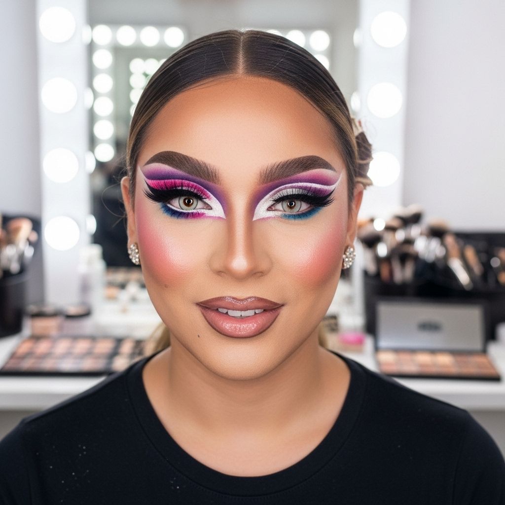 A vibrant, detailed guide to Honey Davenport’s dazzling drag makeup on Cosmo Queens, from brow block to dripping finishes.