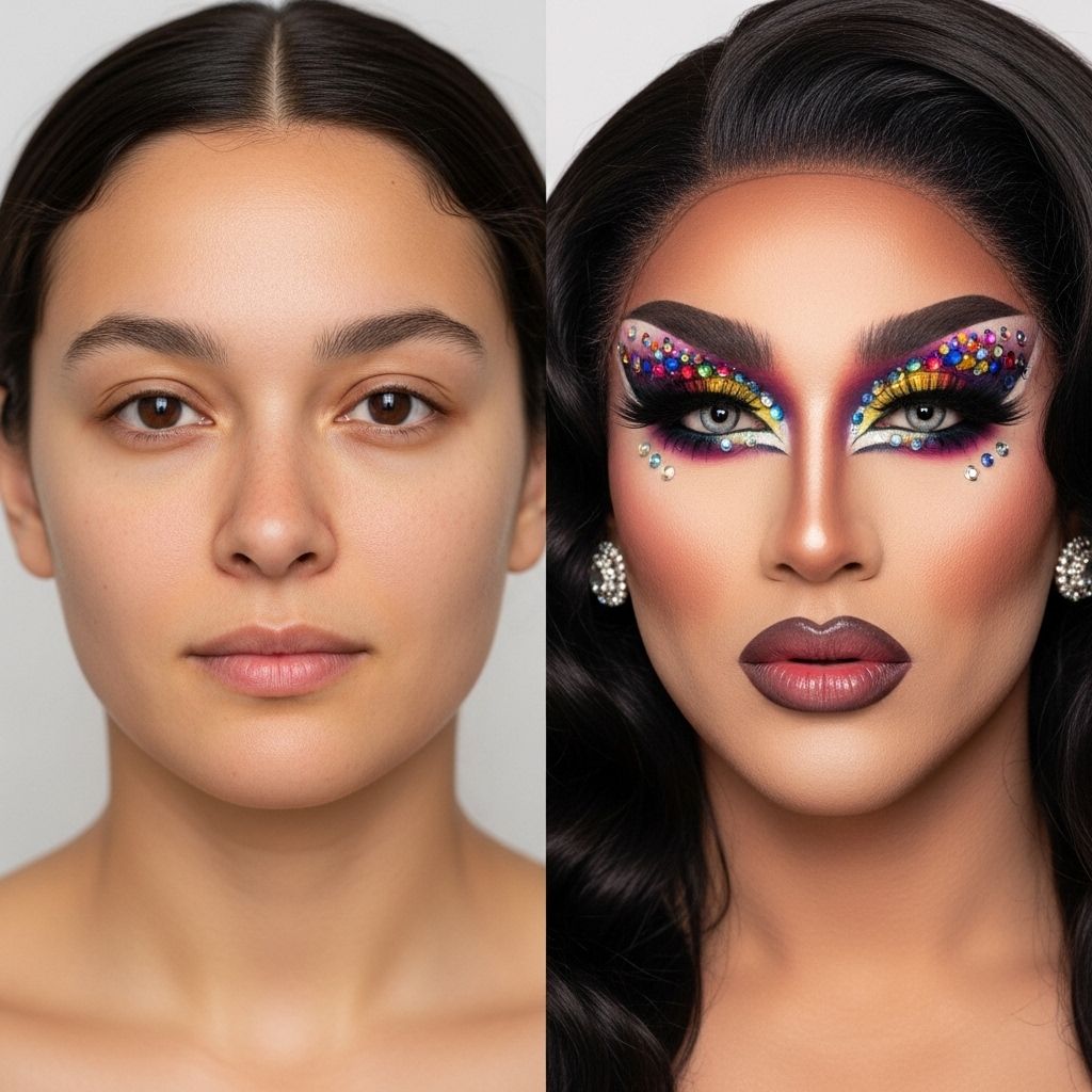 A vibrant, detailed guide to Honey Davenport’s dazzling drag makeup on Cosmo Queens, from brow block to dripping finishes.