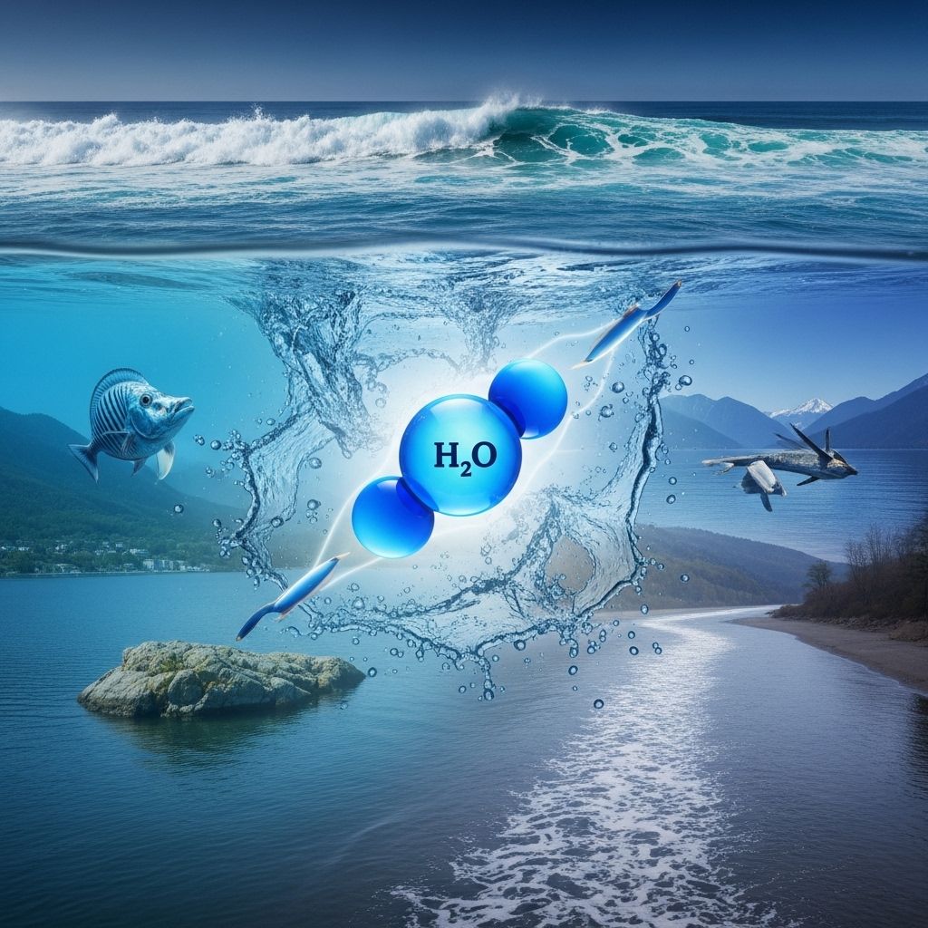 Tracing the remarkable journey of a water molecule through Earth's oceans, lakes, rivers, and beyond.