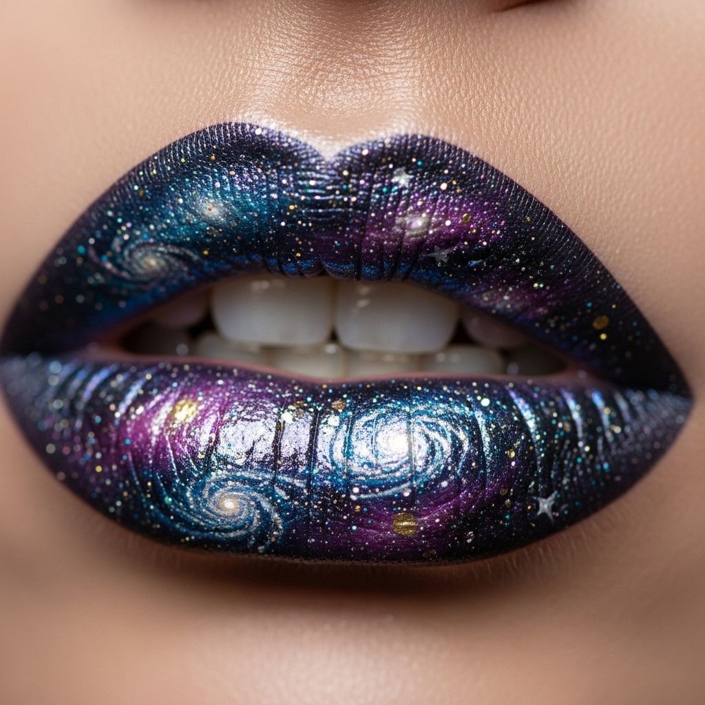 Discover how to transform your lips into a celestial masterpiece with this comprehensive, creative, and beginner-friendly galaxy lip art tutorial.