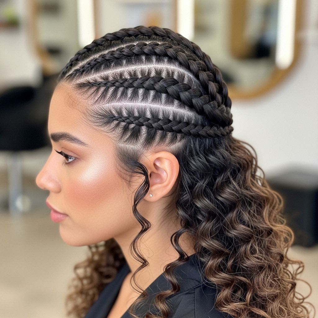 Master the trendy two freestyle braids with curly ends—protective, stylish, and easy to customize all year round.