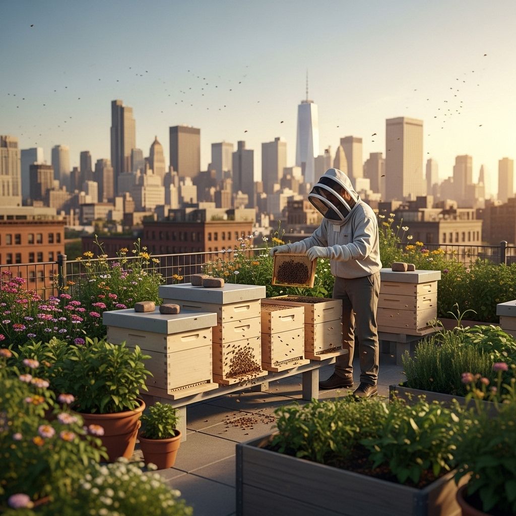 Learn all the essentials for starting and maintaining a rooftop beehive—from gear and legal issues to bee health and honey harvesting.