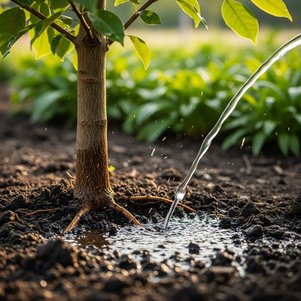 Master the art of watering trees with deep, slow techniques that support healthy root development through every season.