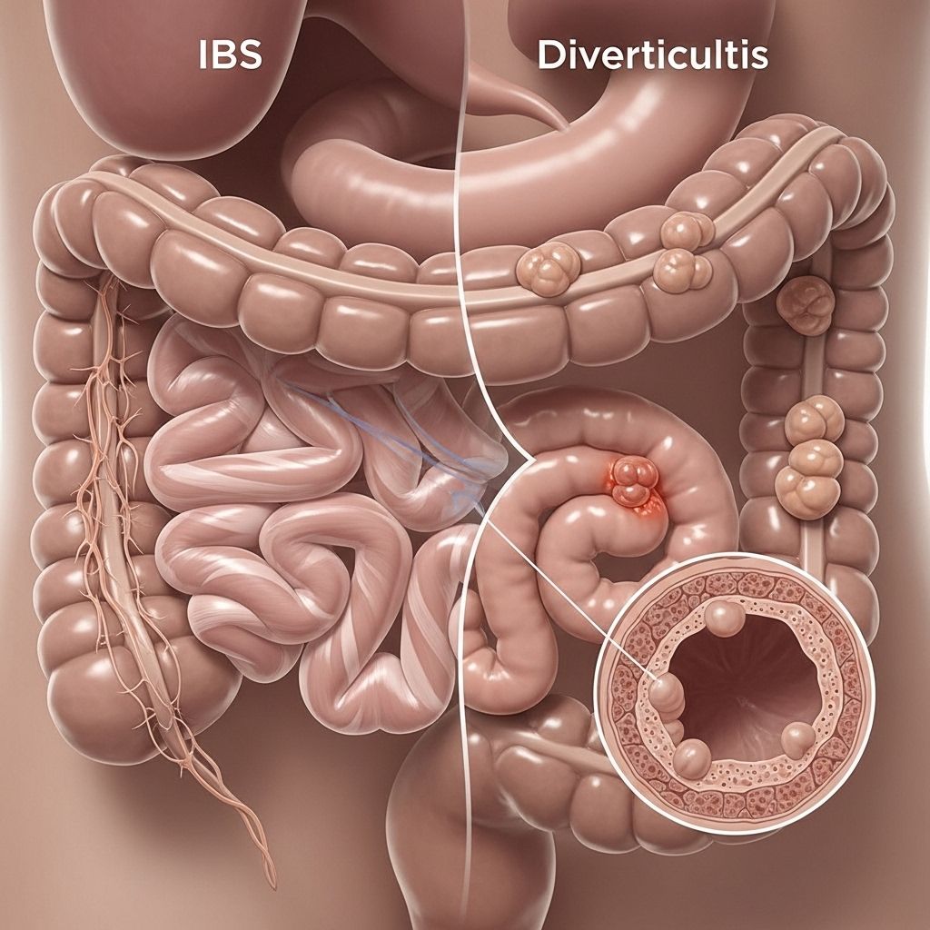 IBS vs. Diverticulitis: Understanding Differences, Causes, and Treatments A comprehensive comparison of IBS and diverticulitis, including symptoms, causes, risk, diagnosis, and management strategies.
