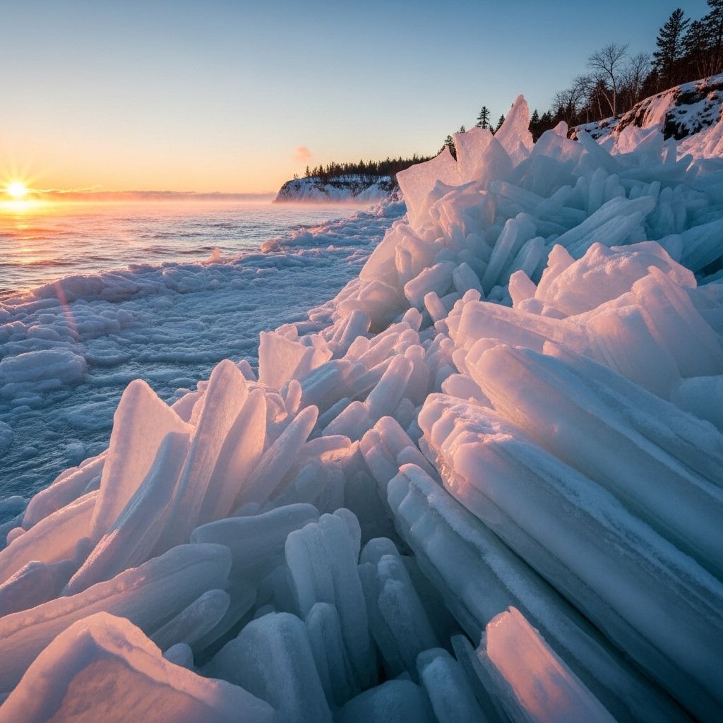 Discover the mesmerizing science and spectacle of Lake Superior's legendary ice stacking phenomenon each winter.