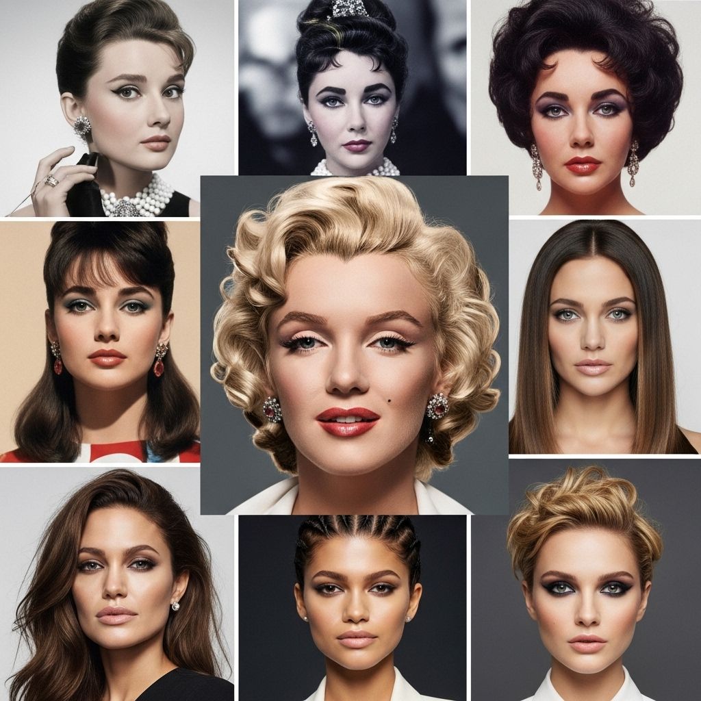 A glamorous journey through decades of unforgettable Golden Globes beauty moments, from retro waves to bold contemporary transformations.