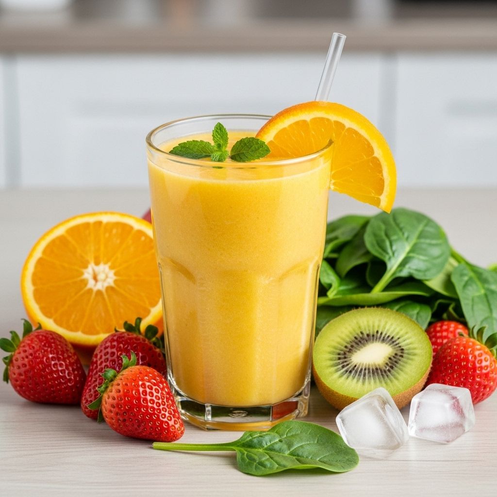 Reinforce your immunity with this nutrient-packed smoothie rich in vitamin C, probiotics, and anti-inflammatory ginger.