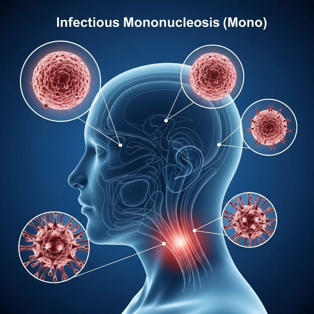 A comprehensive guide to infectious mononucleosis (mono): causes, symptoms, diagnosis, treatment, prevention, complications, and recovery tips.