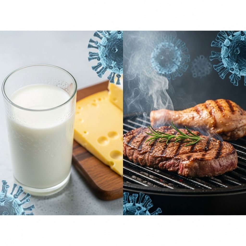 Understand which dairy and meat products are safe to eat during the bird flu outbreak, according to science and health experts.