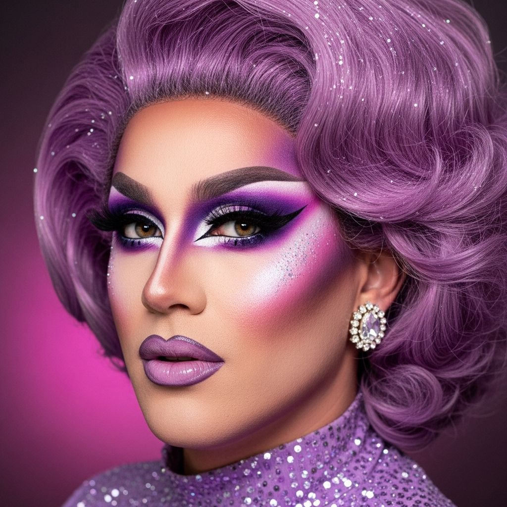 Experience step-by-step how Jan Sport redefines spring beauty with a bold, purple-centric drag makeup transformation.