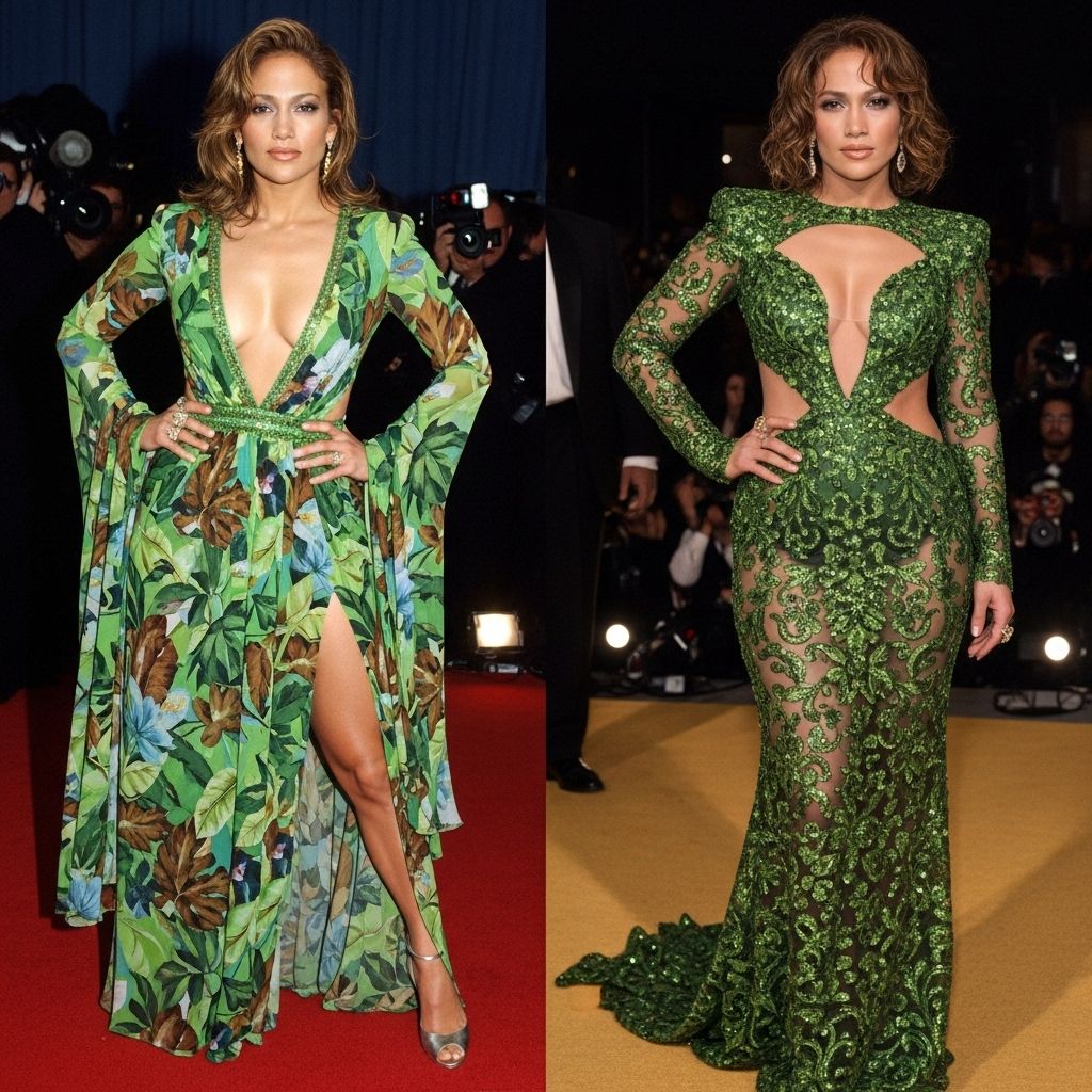 Dive into Jennifer Lopez’s legendary cut-out dress moments, highlighting her audacious style and red carpet influence over the years.