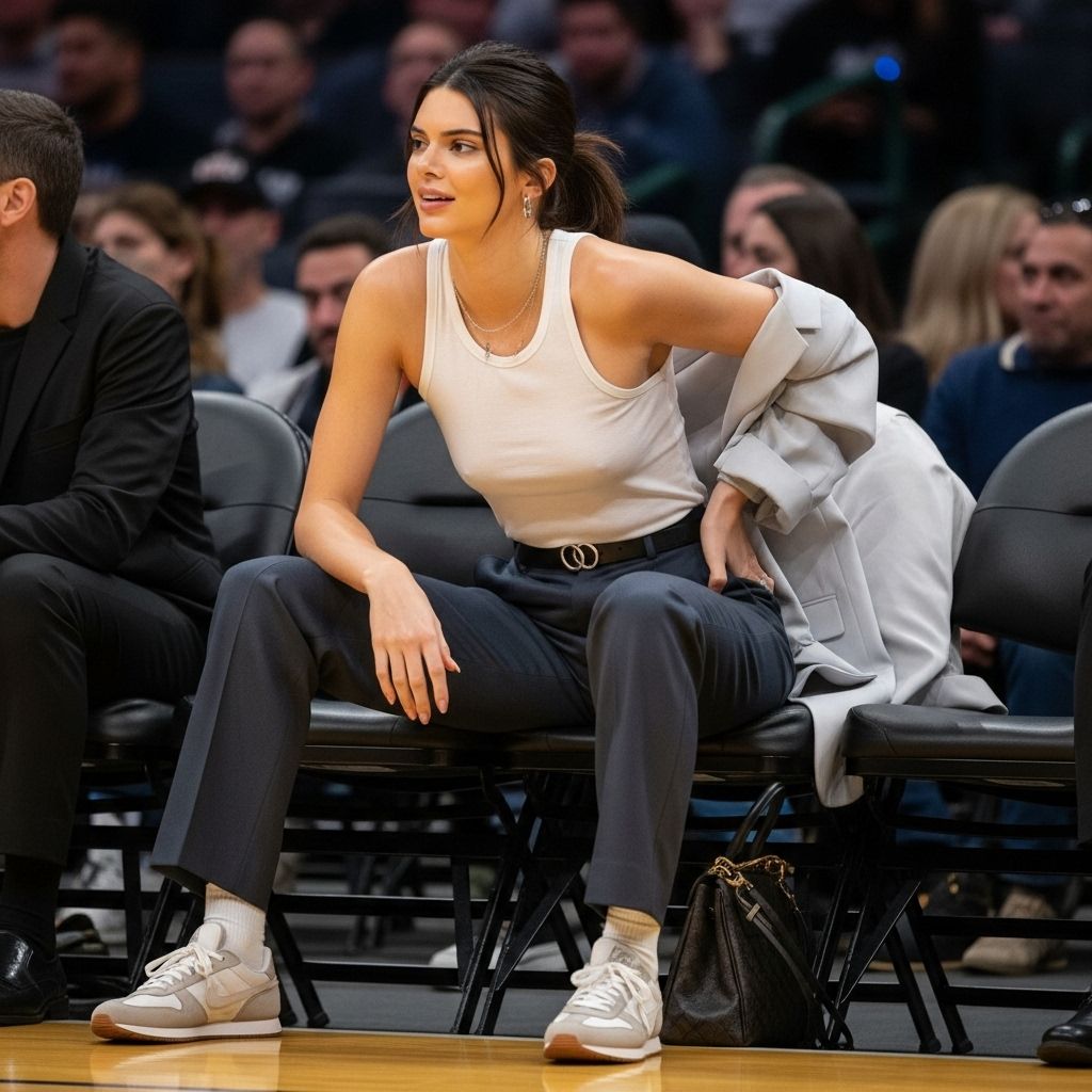 How Kendall Jenner made an understated Hanes tank top the star courtside accessory at the Knicks game—and sparked a viral style moment.
