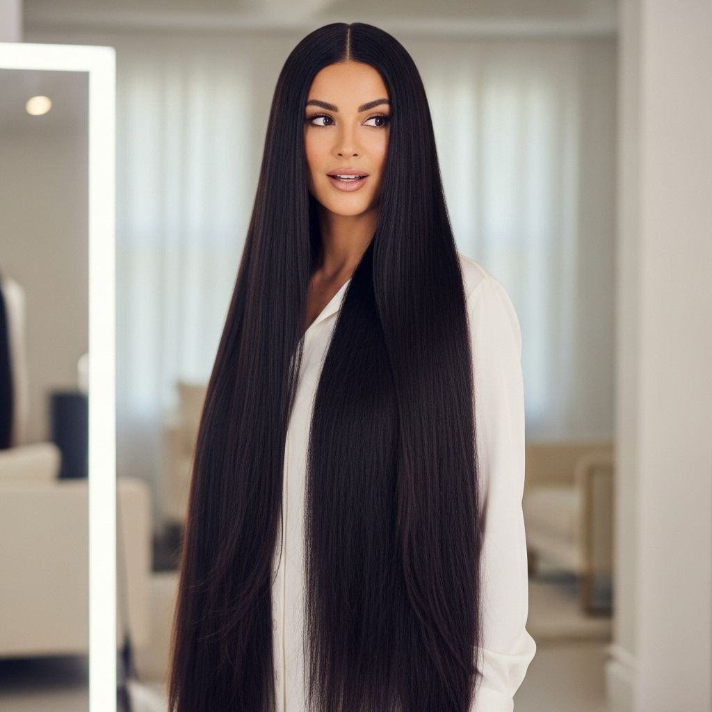 A beauty editor spends a day channeling Kim Kardashian’s iconic super-long hair for a wild, whimsical experience.