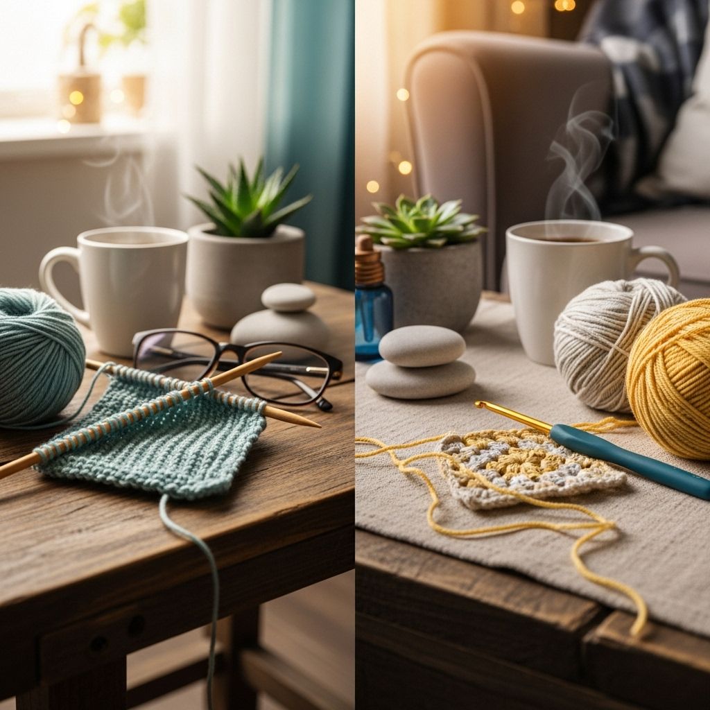 Knitting vs. Crochet for Anxiety Relief: A Comprehensive Comparison Transform idle hands into a calming ritual that brings focus, joy, and connection.