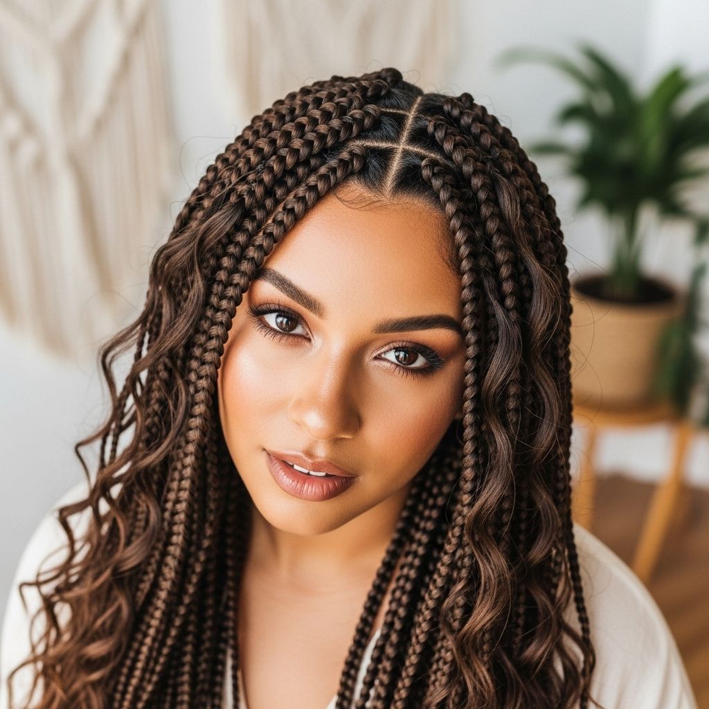 Everything you need to know about large bohemian box braids, plus expert haircare and styling essentials.