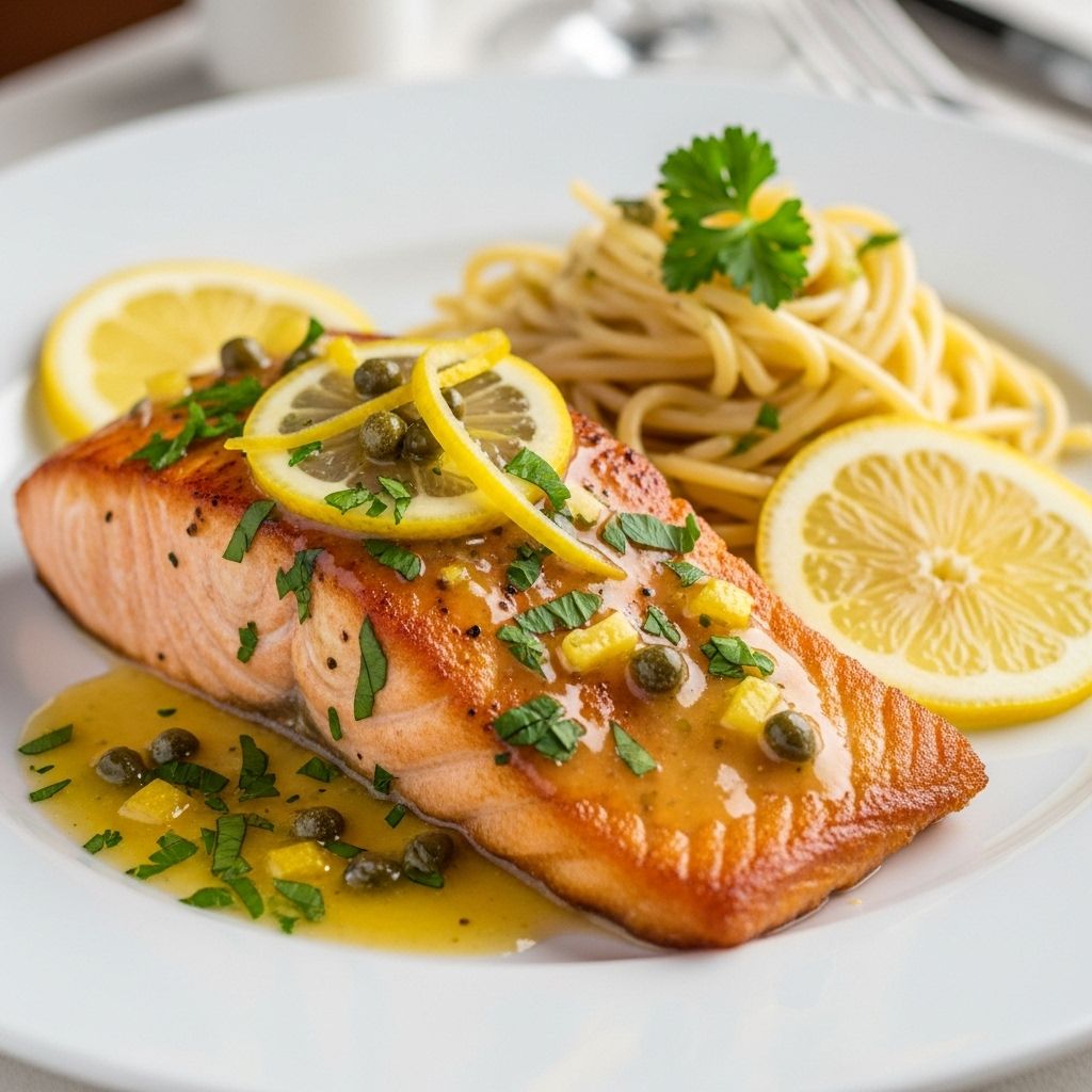Elevate weeknight dinners with a zesty salmon piccata that’s simple, healthy, and bursting with vibrant Mediterranean flavors.