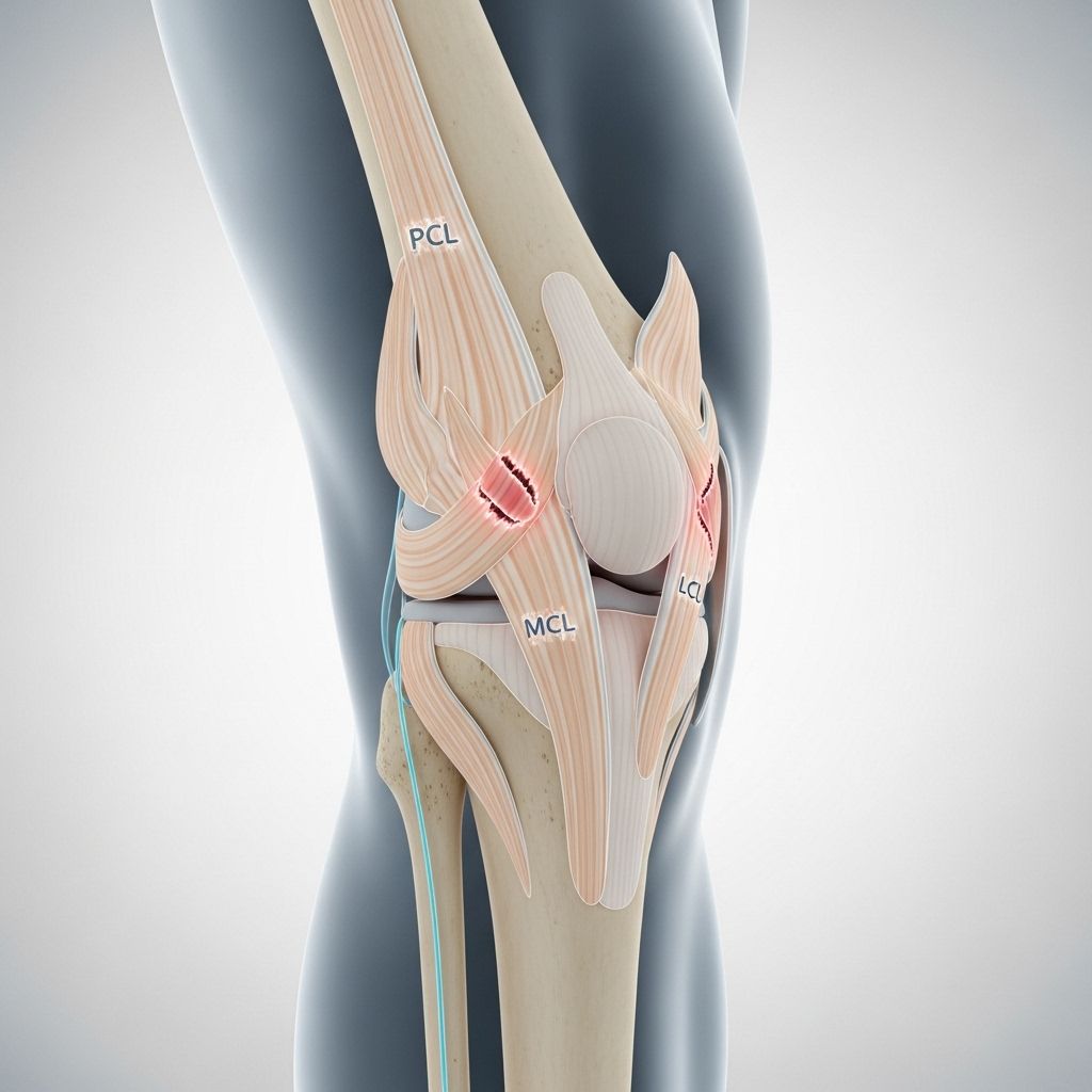 Comprehensive guide to knee ligament injuries, symptoms, diagnosis, treatment, prevention, and recovery for patients of all ages.