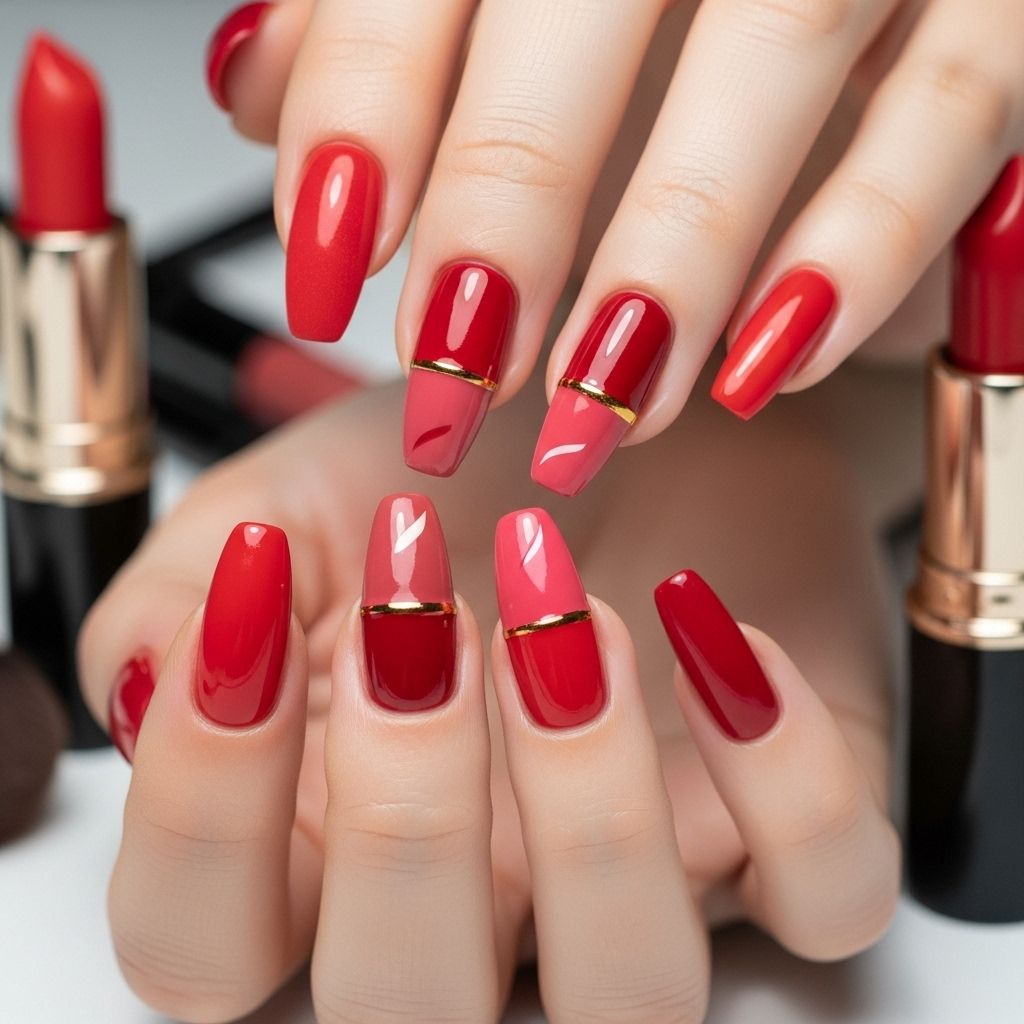 Unleash your creativity with these cutting-edge lipstick nail designs, from bold reds to geometric art and everything in between.