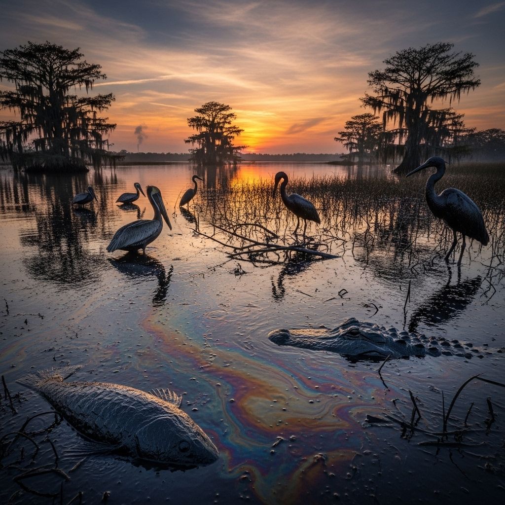 Louisiana’s oil spill has put wildlife and sensitive ecosystems at risk, requiring urgent action and long-term restoration.