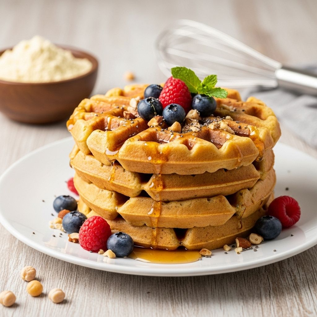Discover how to create delicious, high-protein, gluten-free chickpea waffles—perfect for a low-carb, wholesome breakfast or snack.