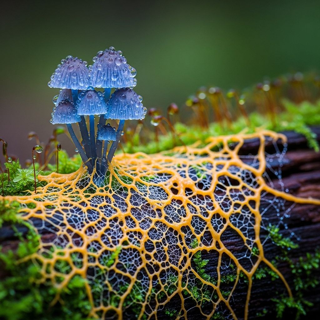 Step into the mesmerizing microcosm of mushrooms and slime molds through Alison Pollack’s macro photography.